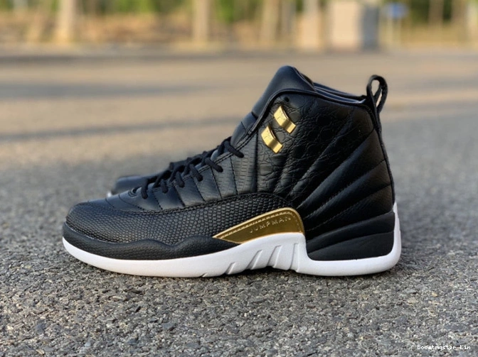 Bmlin shoes Metallic Black 'Reptile' Retro Gold-White Jordan Air 12 AO6068-007 0821